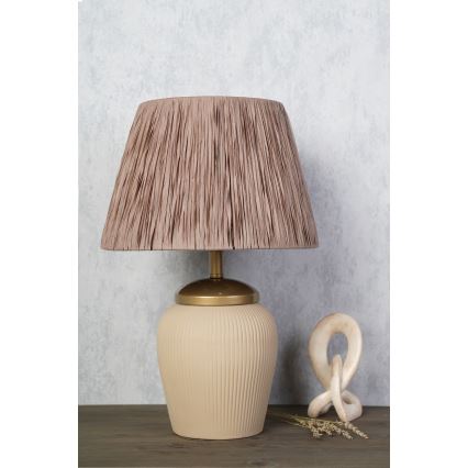 Stolní lampa RAMZES 1xE27/40W/230V krémová/hnědá