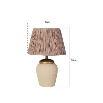 Stolní lampa RAMZES 1xE27/40W/230V krémová/hnědá