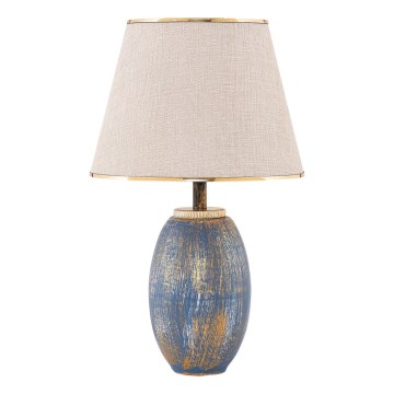 Stolní lampa RAMZES 1xE27/40W/230V krémová/modrá