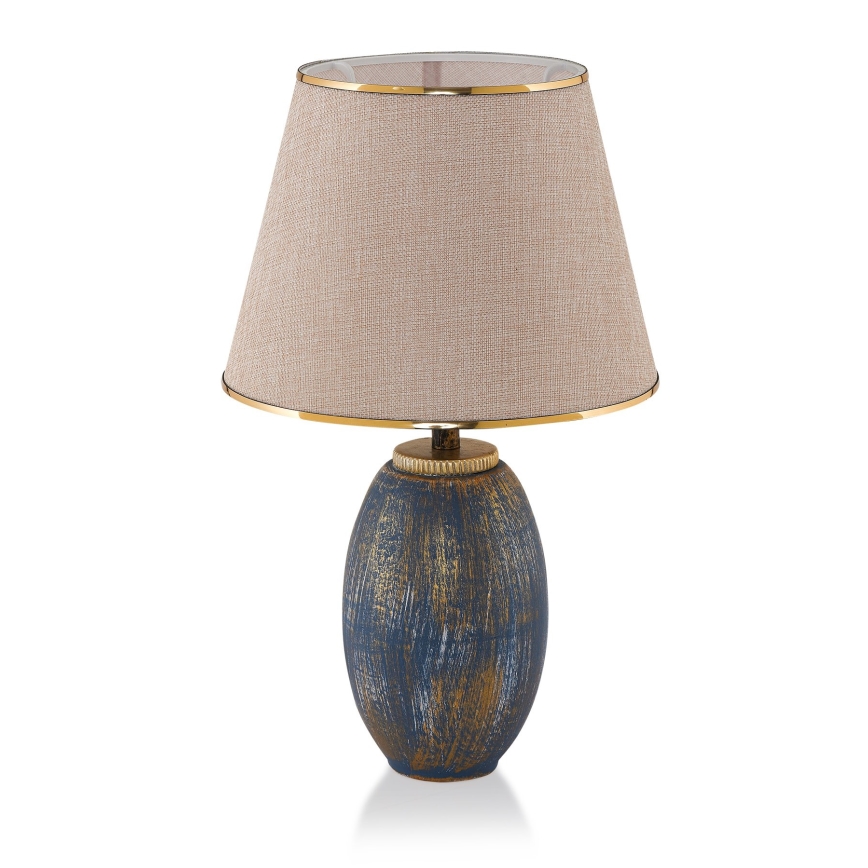 Stolní lampa RAMZES 1xE27/40W/230V krémová/modrá