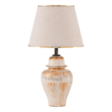 Stolní lampa RAMZES 1xE27/40W/230V krémová/zlatá