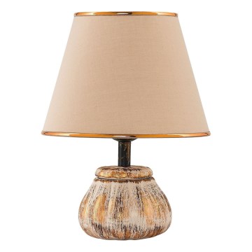 Stolní lampa RAMZES 1xE27/40W/230V krémová/zlatá