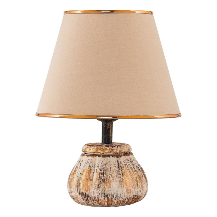 Stolní lampa RAMZES 1xE27/40W/230V krémová/zlatá