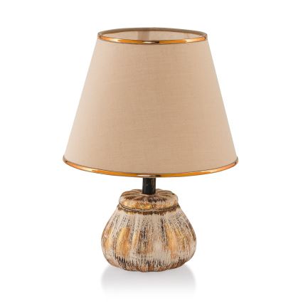 Stolní lampa RAMZES 1xE27/40W/230V krémová/zlatá