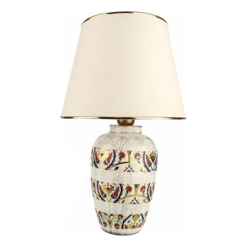 Stolní lampa RAMZES 1xE27/40W/230V krémová/zlatá