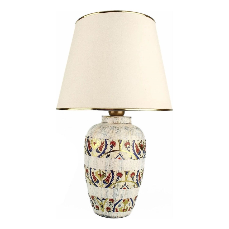 Stolní lampa RAMZES 1xE27/40W/230V krémová/zlatá