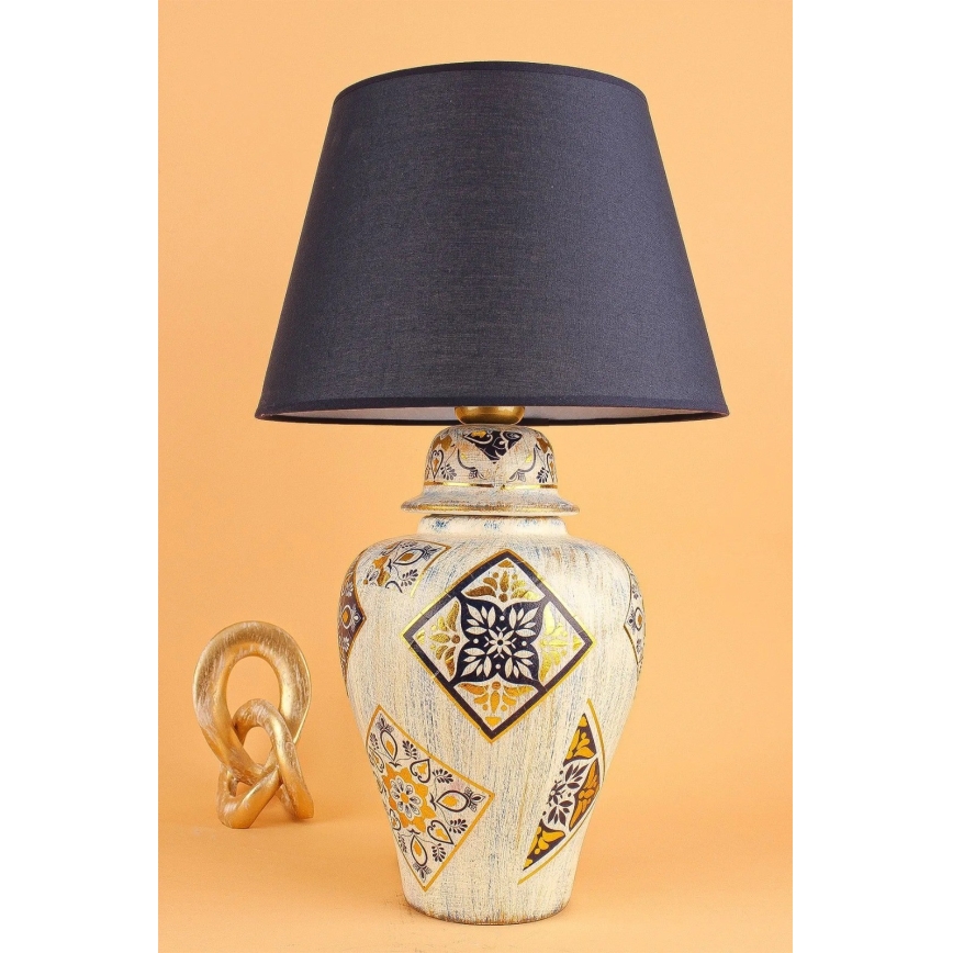Stolní lampa RAMZES 1xE27/40W/230V modrá/béžová