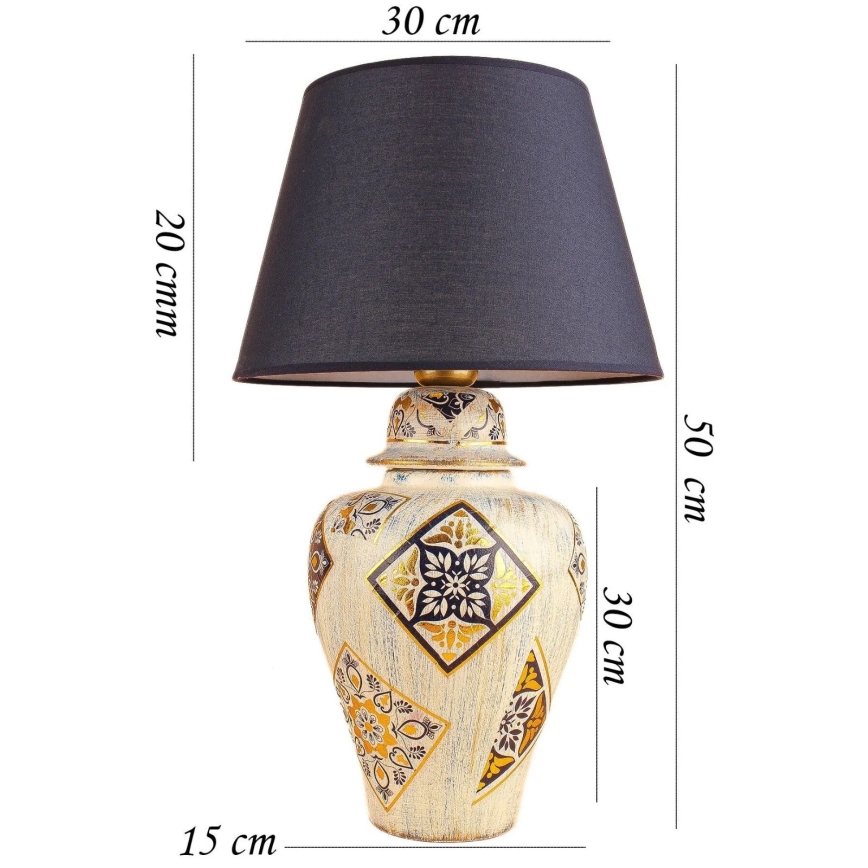 Stolní lampa RAMZES 1xE27/40W/230V modrá/béžová