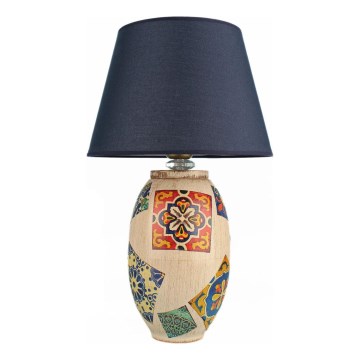 Stolní lampa RAMZES 1xE27/40W/230V modrá/béžová