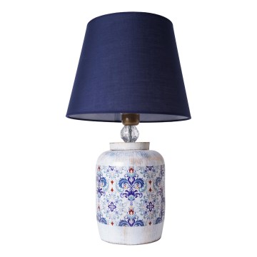 Stolní lampa RAMZES 1xE27/40W/230V modrá/bílá