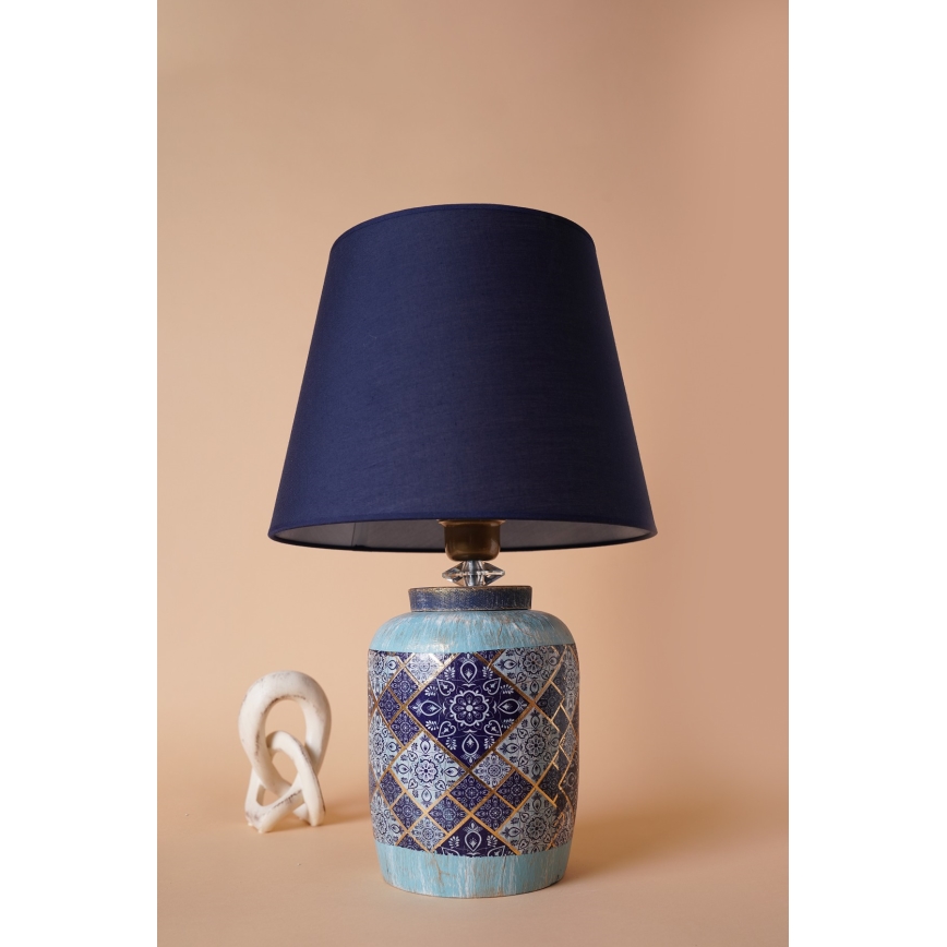 Stolní lampa RAMZES 1xE27/40W/230V modrá
