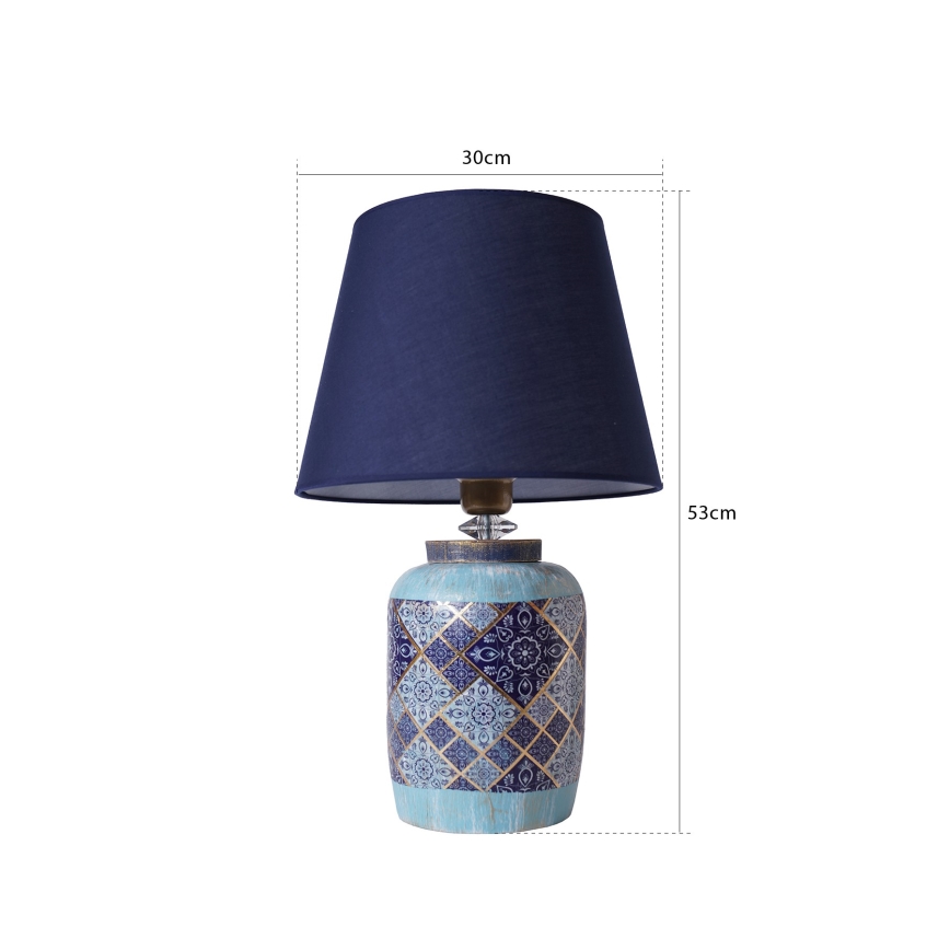 Stolní lampa RAMZES 1xE27/40W/230V modrá