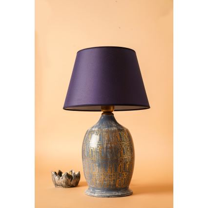 Stolní lampa RAMZES 1xE27/40W/230V modrá