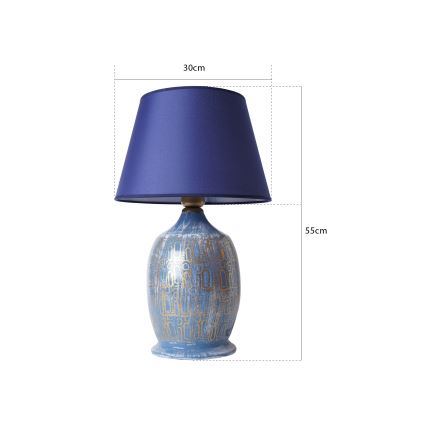 Stolní lampa RAMZES 1xE27/40W/230V modrá