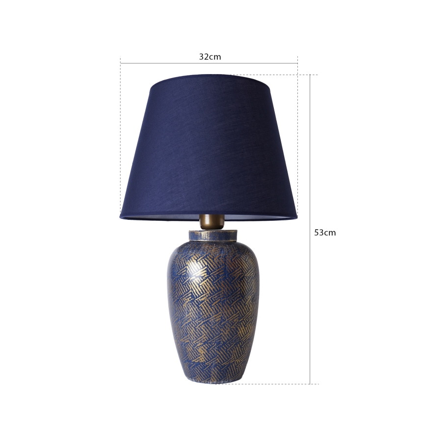Stolní lampa RAMZES 1xE27/40W/230V modrá