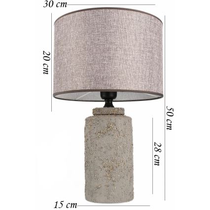 Stolní lampa RAMZES 1xE27/40W/230V šedá
