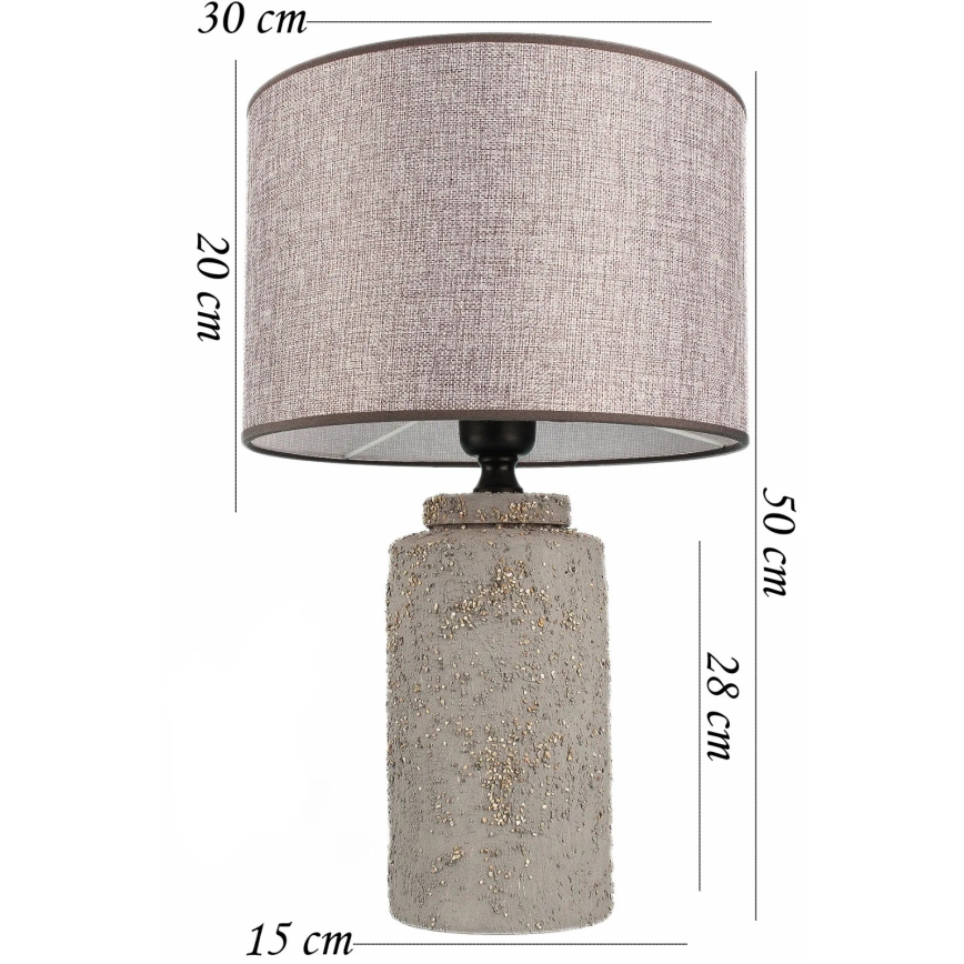 Stolní lampa RAMZES 1xE27/40W/230V šedá
