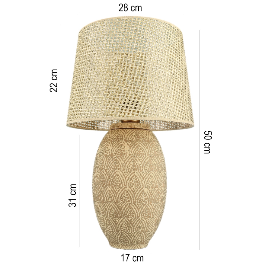 Stolní lampa RAMZES 1xE27/40W/230V zlatá
