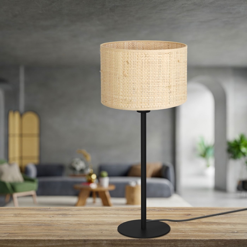Stolní lampa RATTAN 1xE27/60W/230V pr. 25 cm ratan