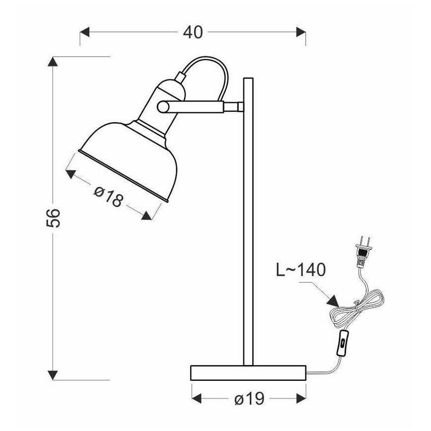 Stolní lampa RENO 1xE27/40W/230V černá