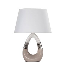 Stolní lampa ROMANO 1xE27/60W/230V bílá/béžová