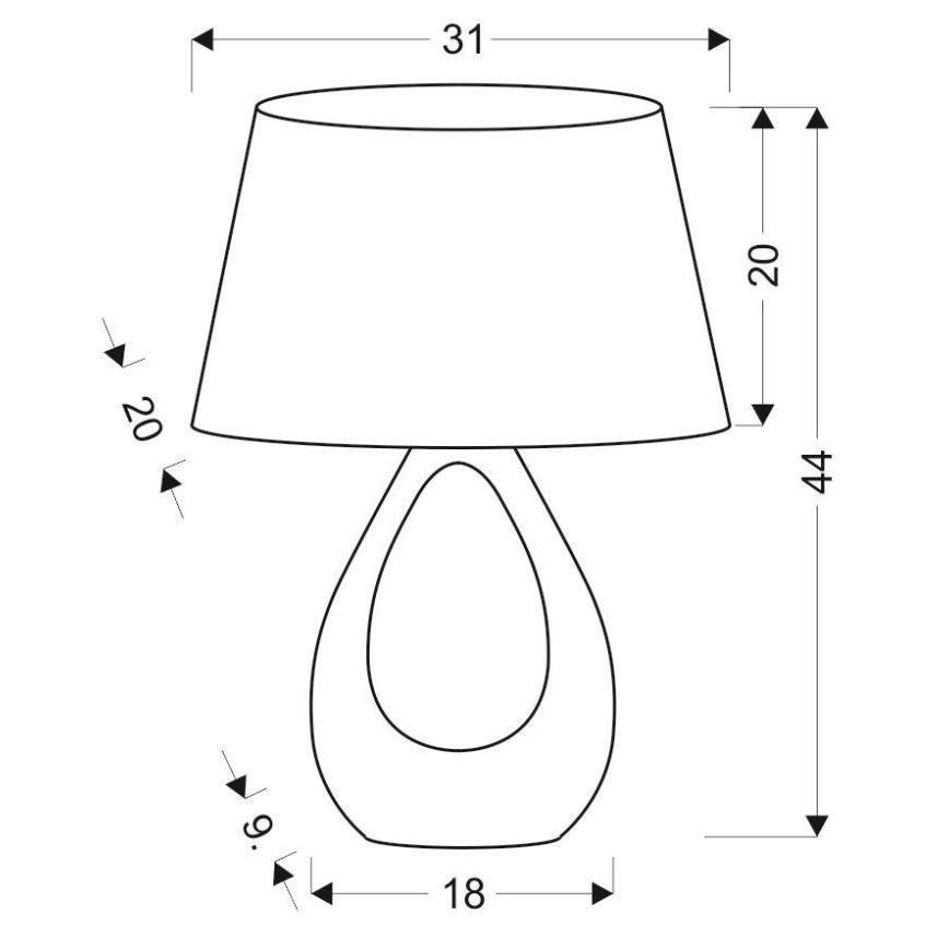 Stolní lampa ROMANO 1xE27/60W/230V bílá/béžová