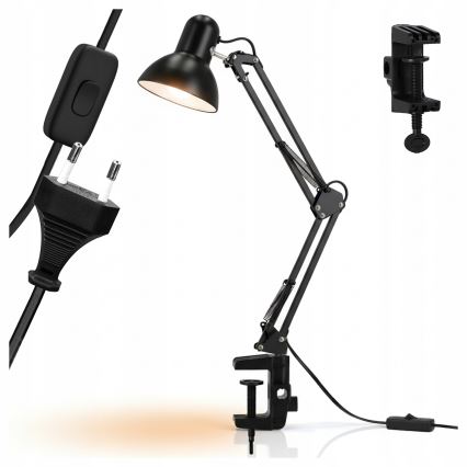 Stolní lampa s klipem 1xE27/60W/230V černá
