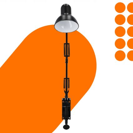 Stolní lampa s klipem 1xE27/60W/230V černá