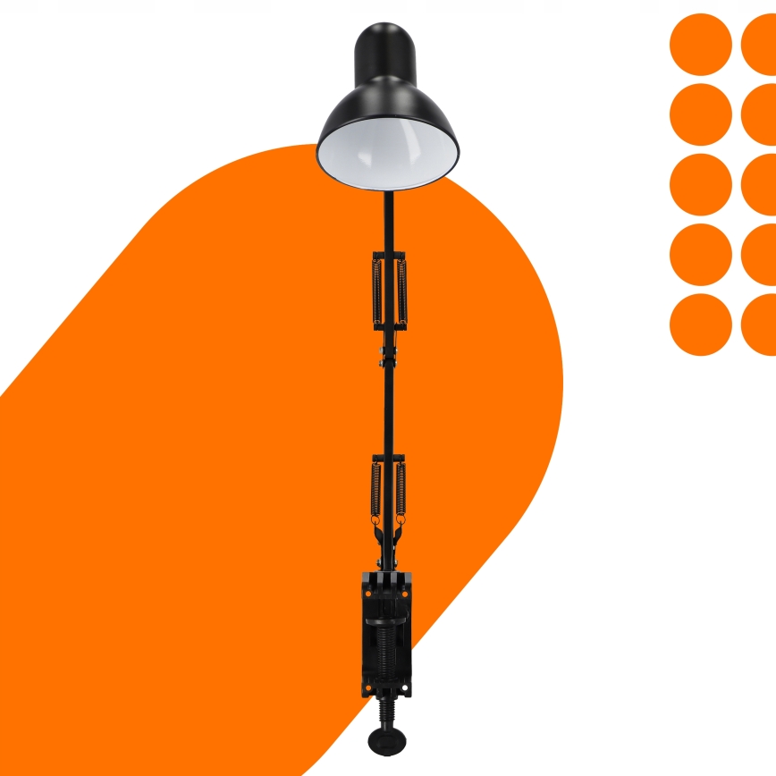 Stolní lampa s klipem 1xE27/60W/230V černá