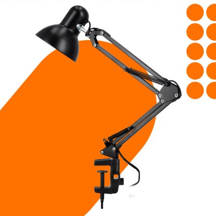 Stolní lampa s klipem 1xE27/60W/230V černá