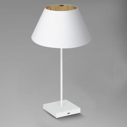 Stolní lampa s USB konektorem 1xE27/60W/230V bílá