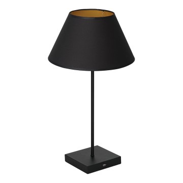 Stolní lampa s USB konektorem 1xE27/60W/230V černá