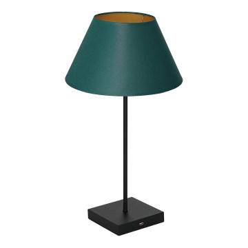 Stolní lampa s USB konektorem 1xE27/60W/230V zelená