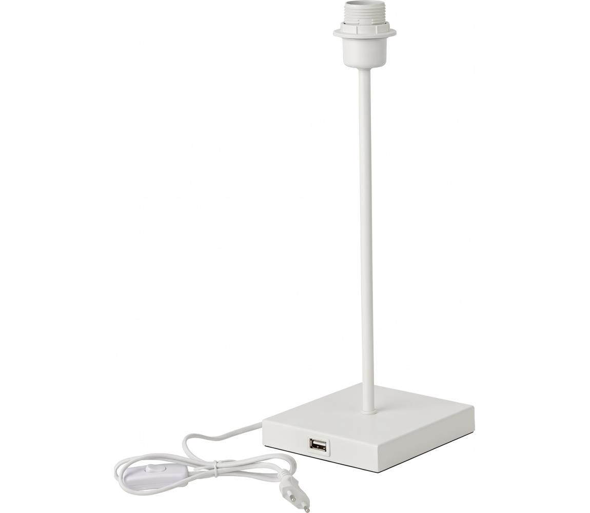 Stolní lampa s USB portem 1xE27/15W/230V bílá 0717 – Alasans