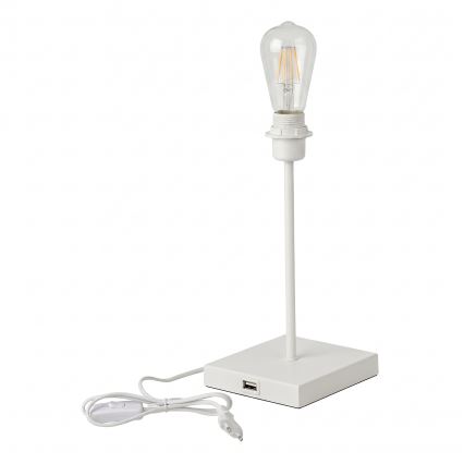 Stolní lampa s USB portem 1xE27/15W/230V bílá