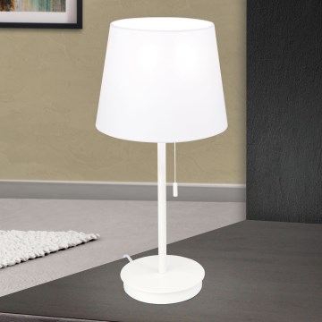 Stolní lampa s USB portem LUDWIG 1xE27/40W/230V 50 cm bílá