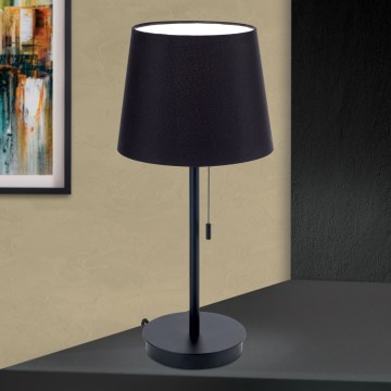 Stolní lampa s USB portem LUDWIG 1xE27/40W/230V 50 cm černá