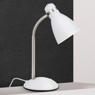 Stolní lampa SCHOOL 1xE27/40W/230V bílá/matný chrom