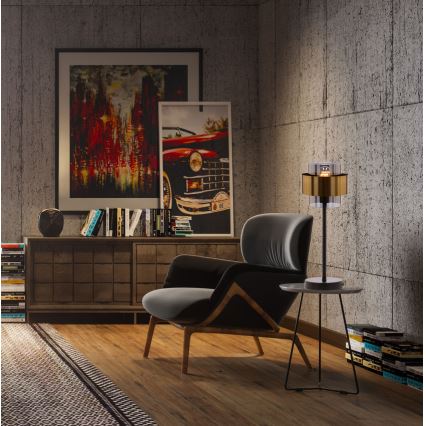 Stolní lampa SPIEGA 1xE27/60W/230V zlatá/černá