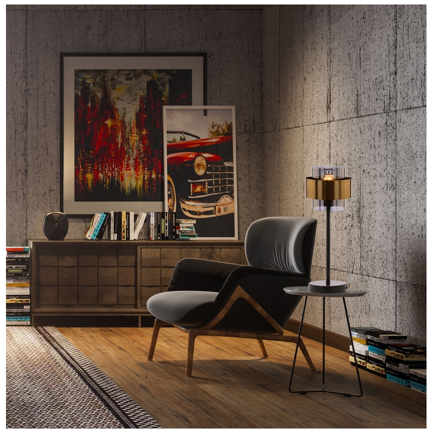 Stolní lampa SPIEGA 1xE27/60W/230V zlatá/černá
