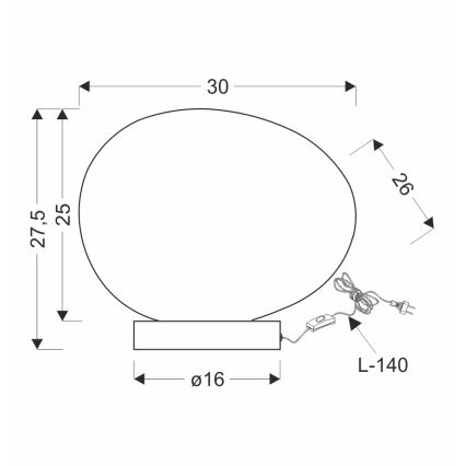 Stolní lampa STONES 1xE27/40W/230V černá
