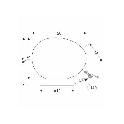 Stolní lampa STONES 1xE27/40W/230V