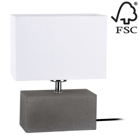 Stolní lampa STRONG DOUBLE 1xE27/25W/230V beton – FSC certifikováno