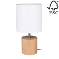 Stolní lampa TRONGO ROUND 1xE27/25W/230V dub – FSC certifikováno