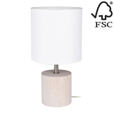 Stolní lampa TRONGO ROUND 1xE27/25W/230V dub – FSC certifikováno