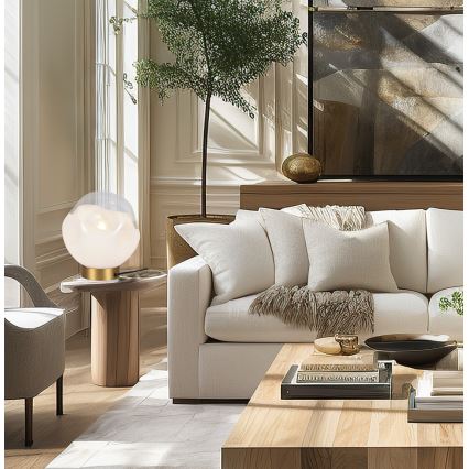 Stolní lampa VANA 1xE27/40W/230V krémová/zlatá