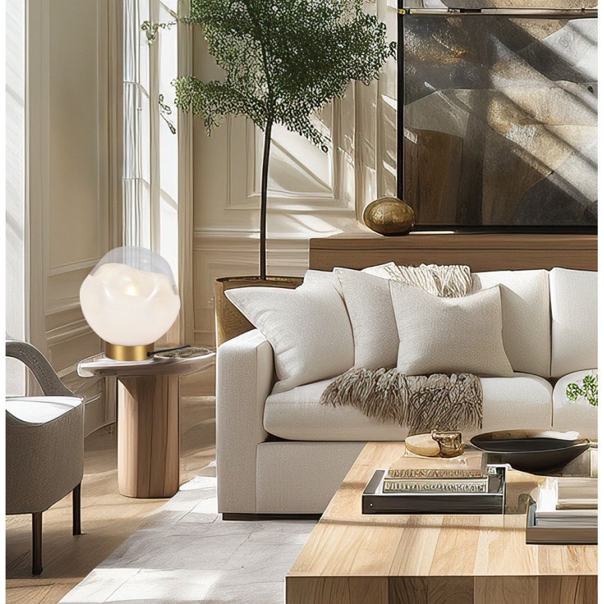 Stolní lampa VANA 1xE27/40W/230V krémová/zlatá