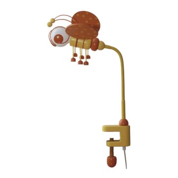 Stolní lampa VČELKA oranžová/žlutá/dřevo