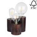 Stolní lampa VINCENT 3xE27/15W/230V buk – FSC certifikováno