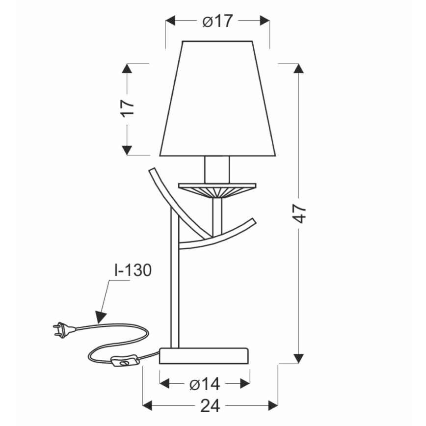Stolní lampa VITORIA 1xE14/40W/230V žlutá/mosaz